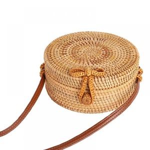 Handwoven Round Rattan Bag Shoulder Bag